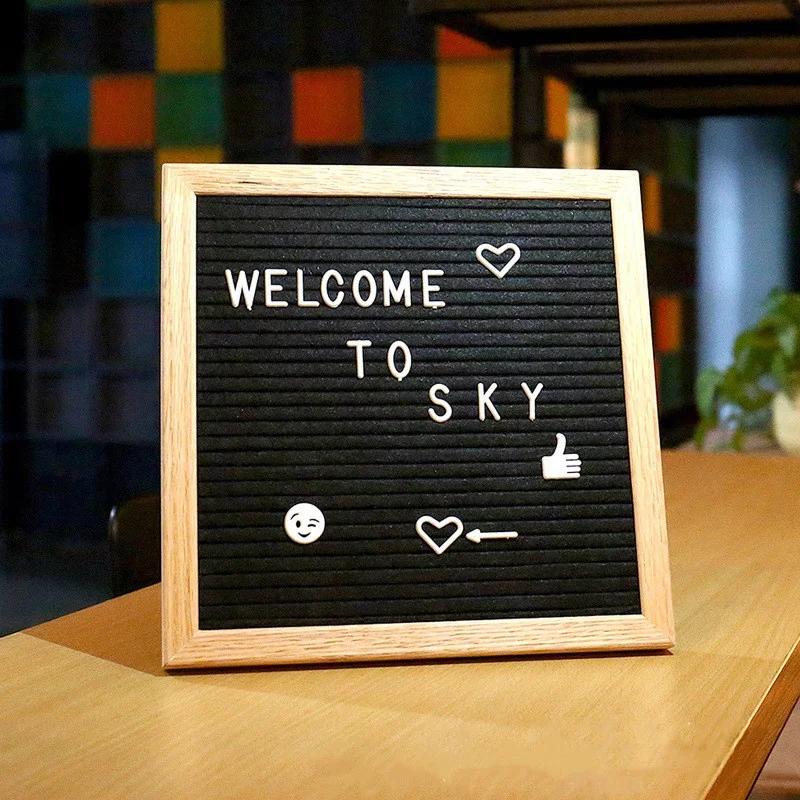 

Hot Sale 10x10 Christmas Pre-record Felt Letter Board Letter Boards Message Board Baby Milestone Card Wooden, As picture showed