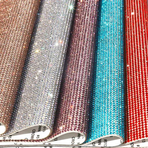 

Rhinestone Sticker Sheet Rhinestone Trim Crystal Stickers Beaded Applique DIY Car Decoration Self Adhesive Embellishment Tablet