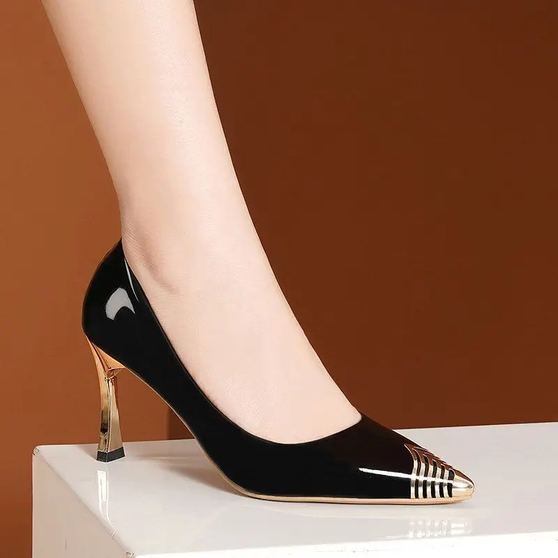 

women closed toe high heel shoes luxury high heels shoes for women, Black
