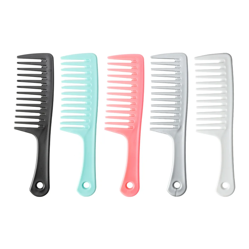 

New Color Barber Cutting Wet Detangle Curly Hair Brushes Plastic Heat-resistant Large Wide Tooth Comb For Hair Styling Product