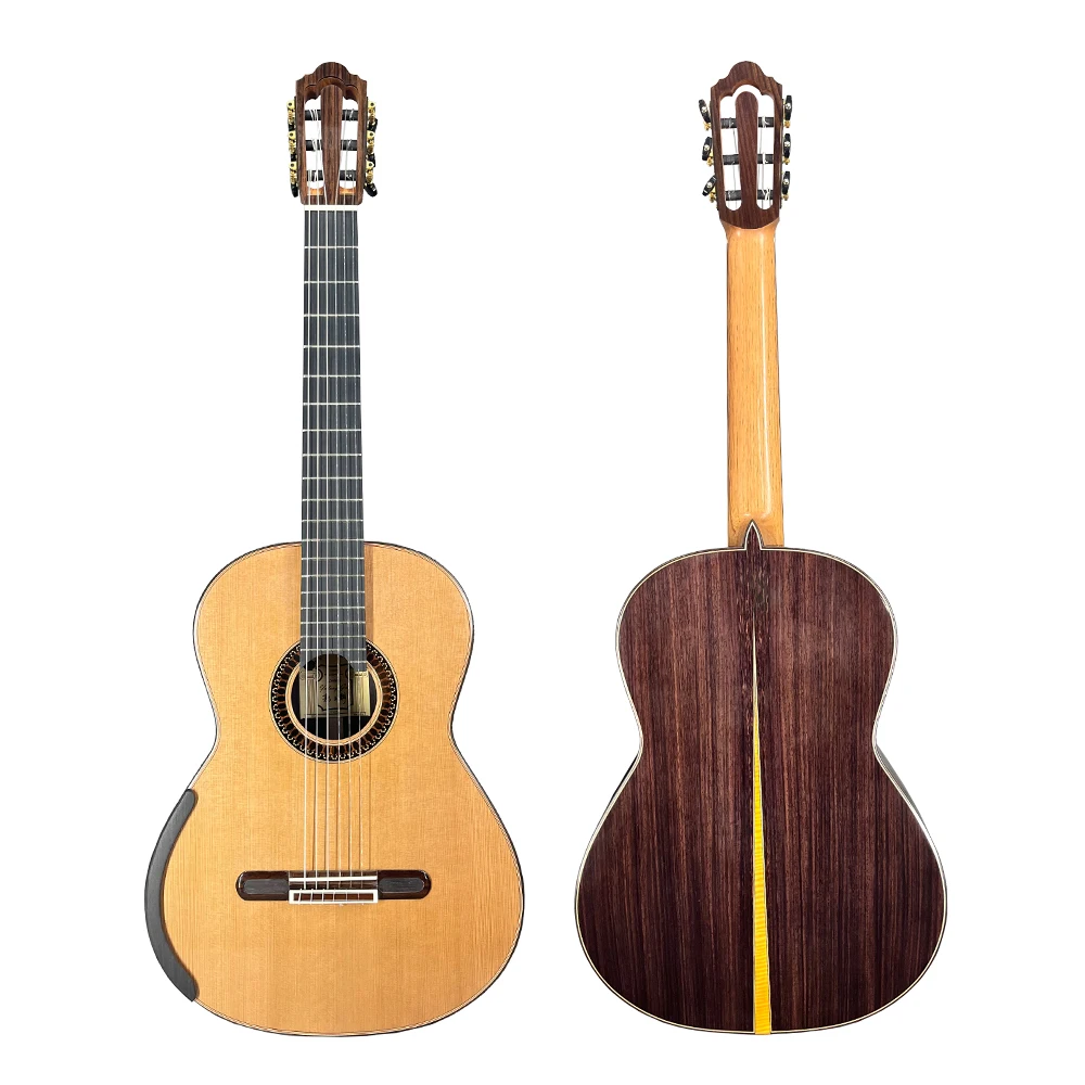 

YULONG GUO handmade Double Top Nylon string Philharmonic concert Guitar all body with French Polish