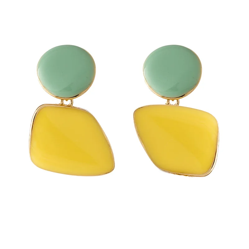 

S925 silver needle nonallergy metal drop earrings cool fashion candy color earrings ins girl earrings for woman, As picture