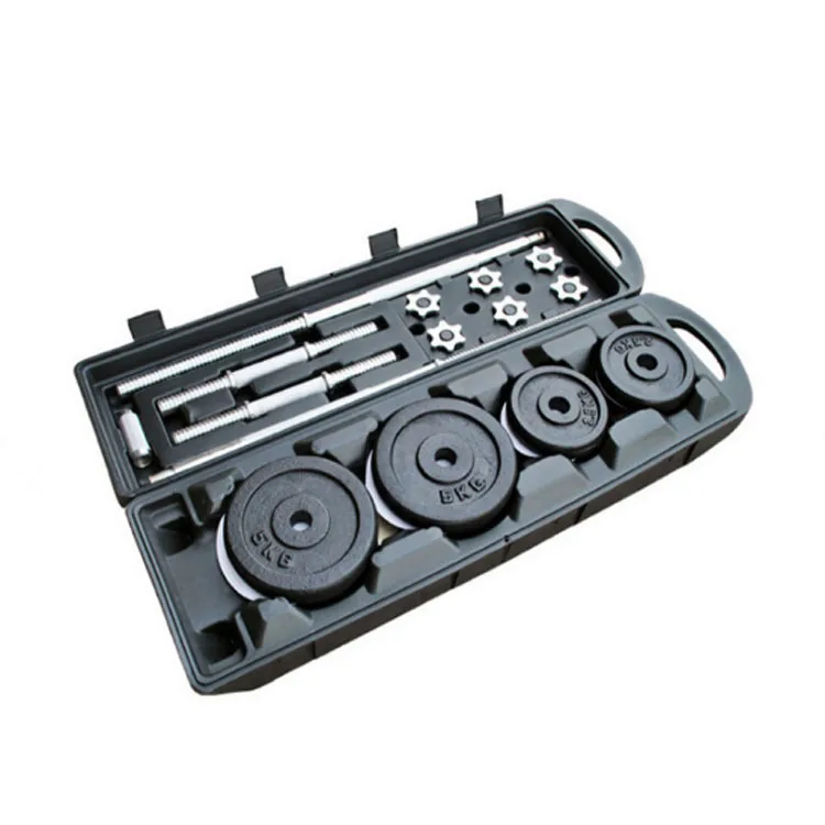 

Adjustable weight dumbbell set, free weight set with connecting rod 50KG/110LB the collapsible dumbbell loadable thick dumbbell, Black
