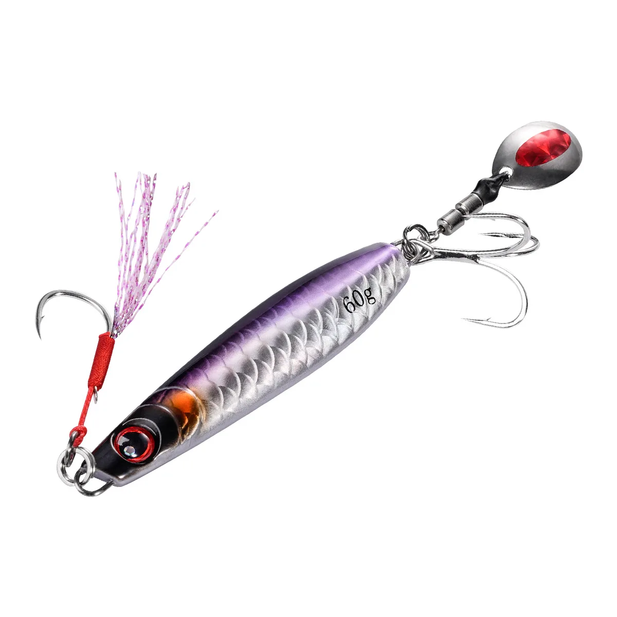 

NOEBY micro jigging lure with sparkle spinner blade metal fishing jig lure