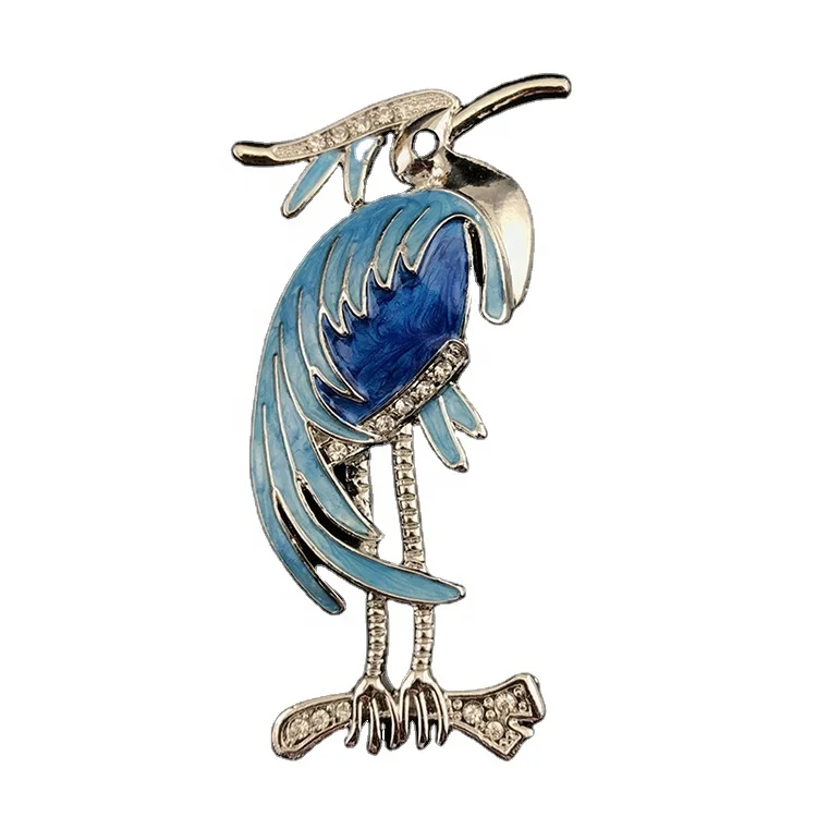 

New Style Fashion Blue Enamel Bird Brooches Custom Animal Brooch Pins