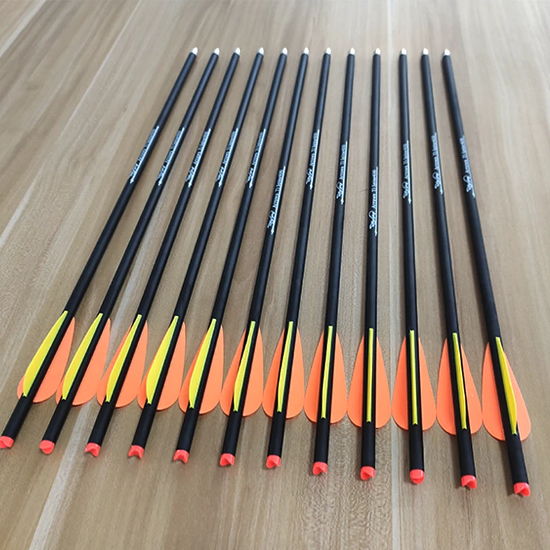 

12Pcs 16 / 20inch Carbon Arrow Crossbow Bolts Spine 400 for Hunting and Shooting
