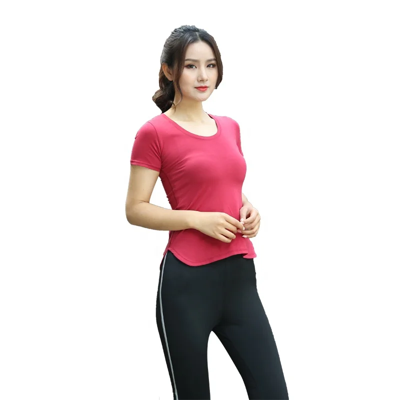 

high quantity alo yoga wear bodybuilding fitness and yoga wear T-shirt, As picture