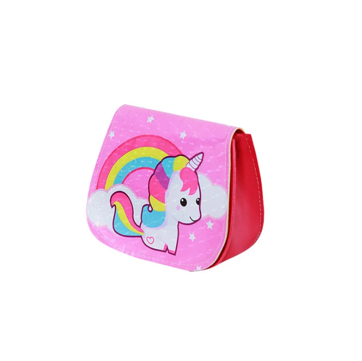 

2021 Fashion PU Shoulder Bag Cartoon Children Unicorn Messenger Bag, As pic