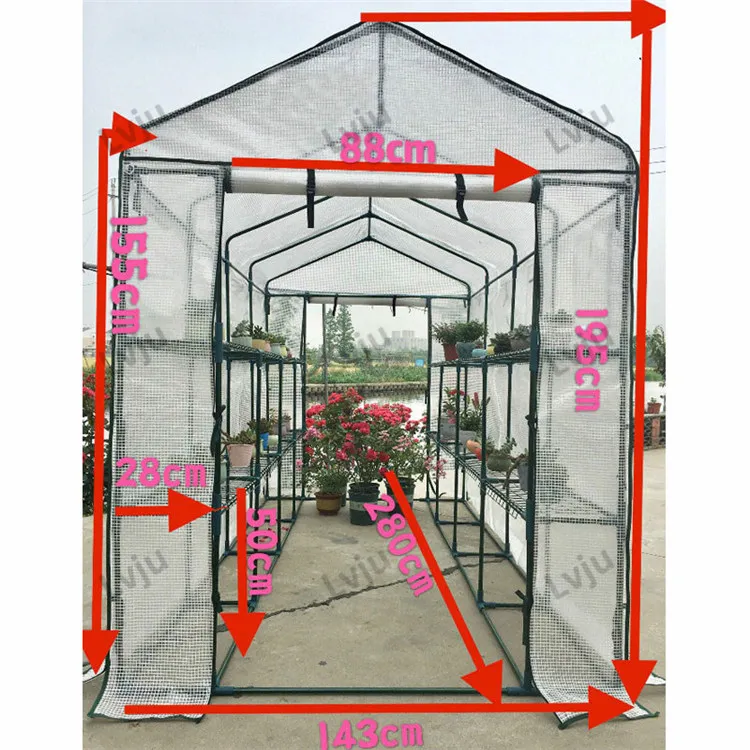 

Lvju PE Plastic Greenhouse Covering Film 280x143x195cm UV Plastic Sheets House Greenhouse, Clear /custom