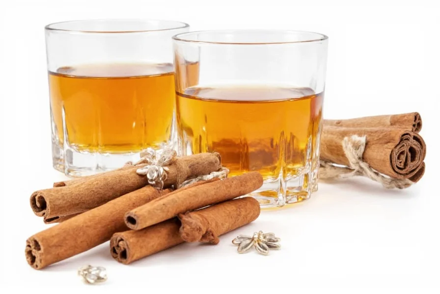 Whiskey cocktail in glass with cinnamon stick garnish and steam rising from hot toddy