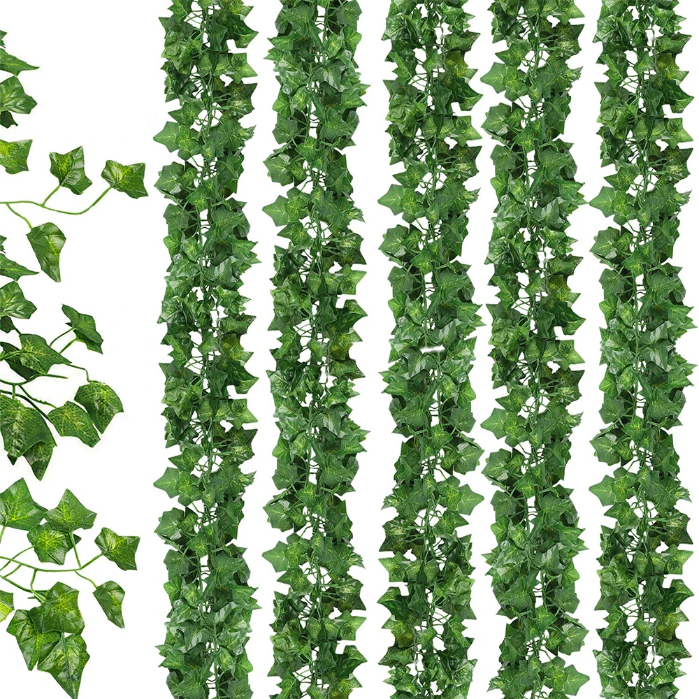 

12pcs artificial ivy vines fake greenery garlands hanging for home kitchen garden office, Green