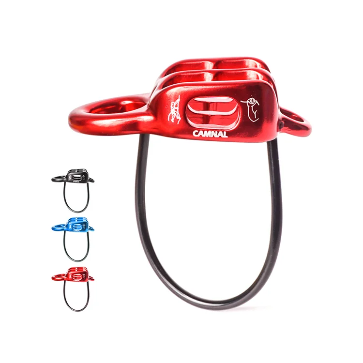 

Rock Climbing Belay Device ATC Professional Rappelling Descender Safety Equipment, Black,blue and red