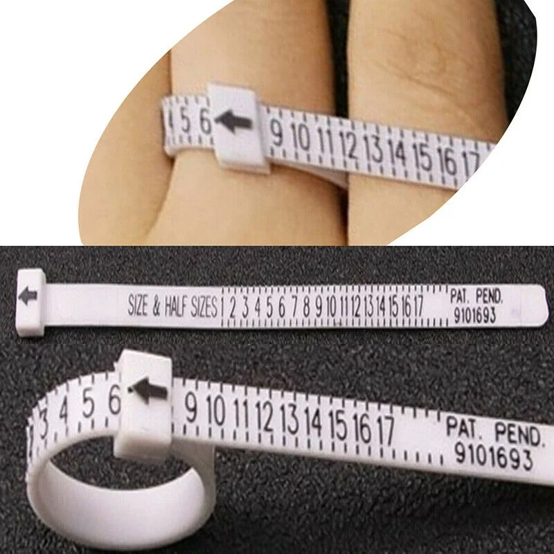 

US UK Standard Ring Sizer Plastic Size Finder Measure Tool Finger Gauge Reusable Ring size measuring tape measuring tape