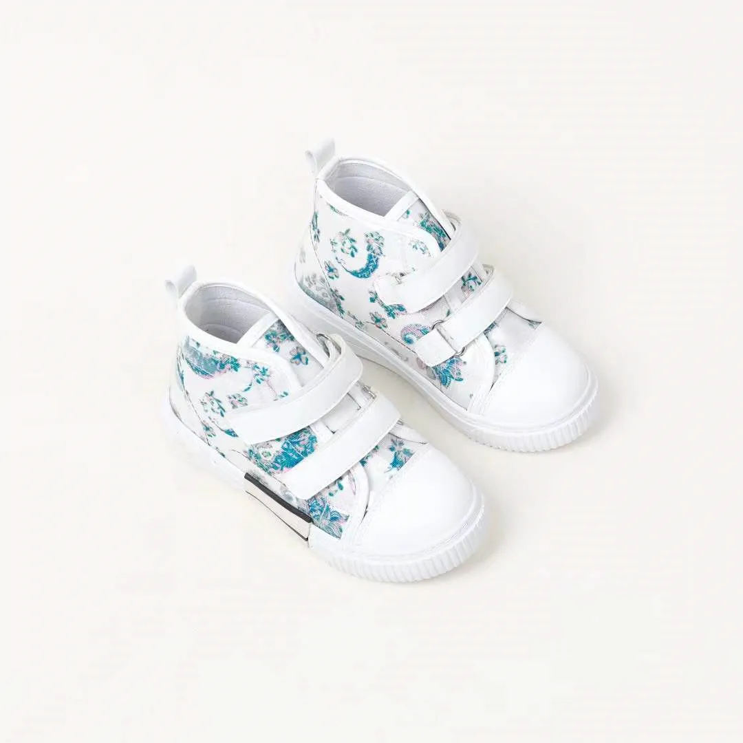 

Girls' sports shoes for autumn and winter 2021 new children's high-top plus velvet white shoes girls' shoes winter