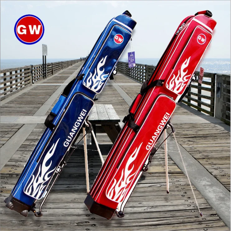 

high quality fish rod bag with stainless steel bracket and wear-resistance oxford cloth, Blue red