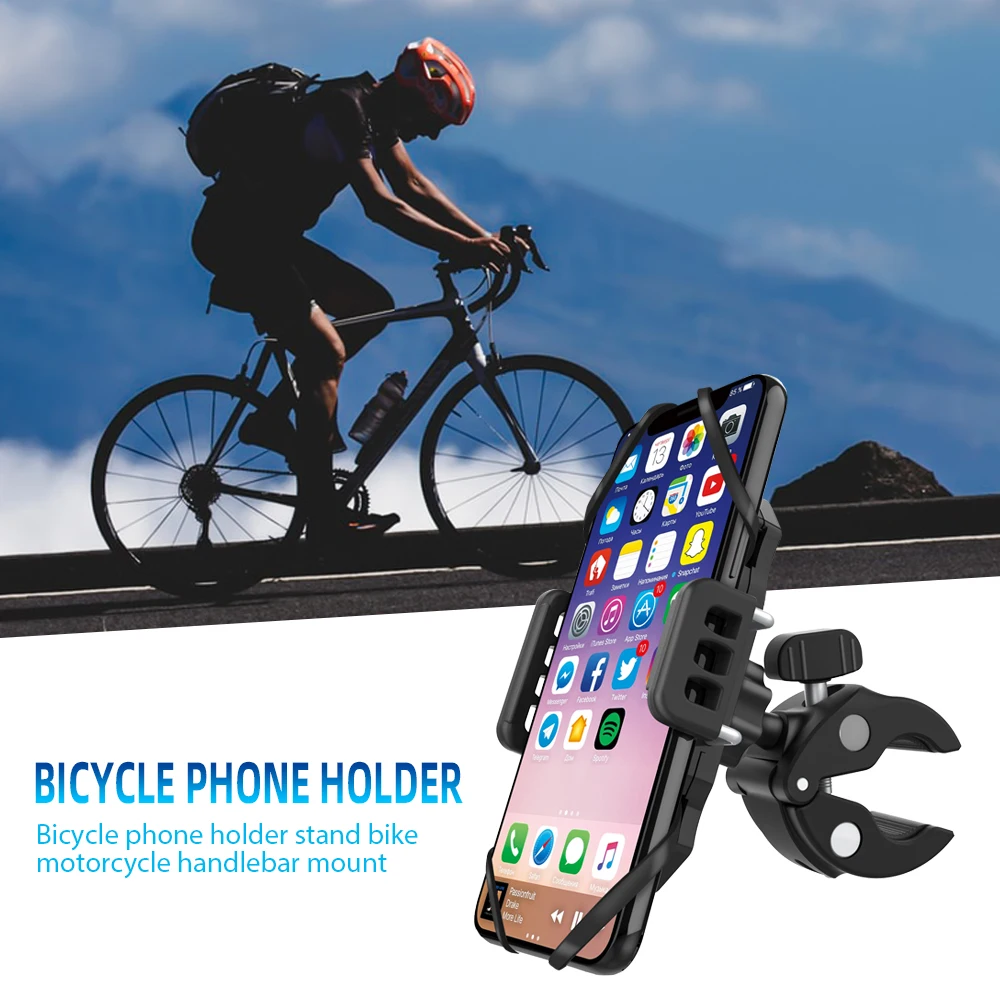 

Unbreakable Handlebar Bike Mount Phone Full Screen Touch 360 Degree Rotation Bike Phone Holder Bicycle