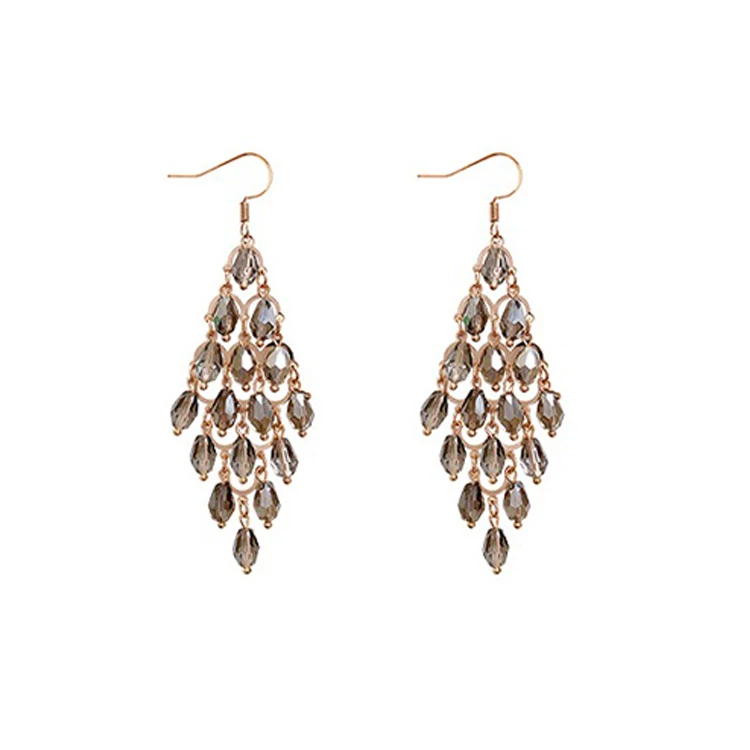 

Women Jewelry Brass Drop Earrings Antique Copper for Wholesale Hot Sale Korean Style Plated Party 2 Pairs Gift,party ADELANTE, White, pink, champagne