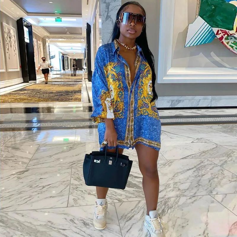 

Wholesale Women's Blouses & Shirts 2022 Trending Womens Blouses Tops Shirt Long Sleeve Spring Women Oversized Graphic T-shirt, Blue green