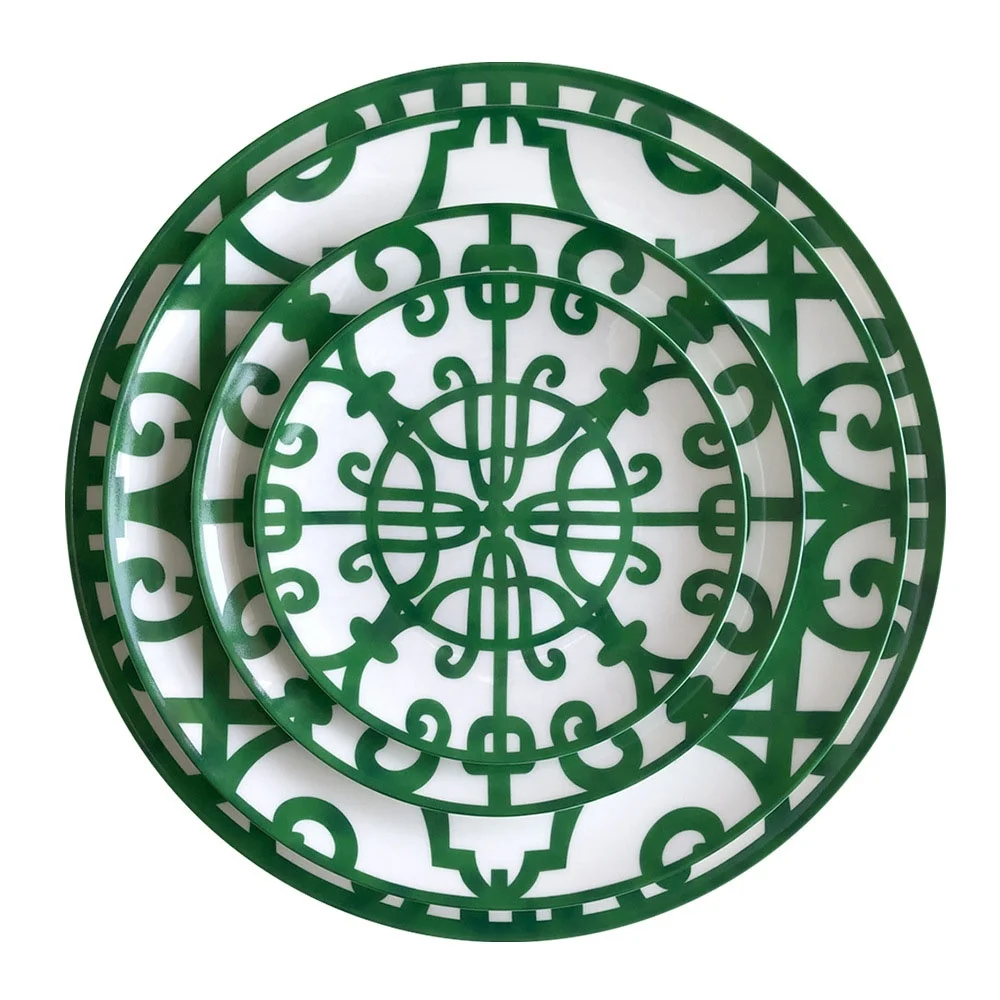 

New designs green hot design dining catering plate bone china dinnerware sets plate, As shown