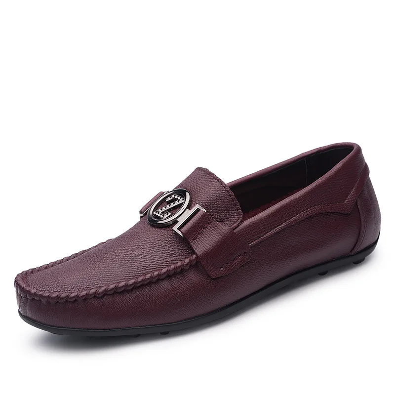 

Wholesale OEM Moccasins Slip on Cow Suede Leather PU Leather Loafers Flat Driving Shoes for Men