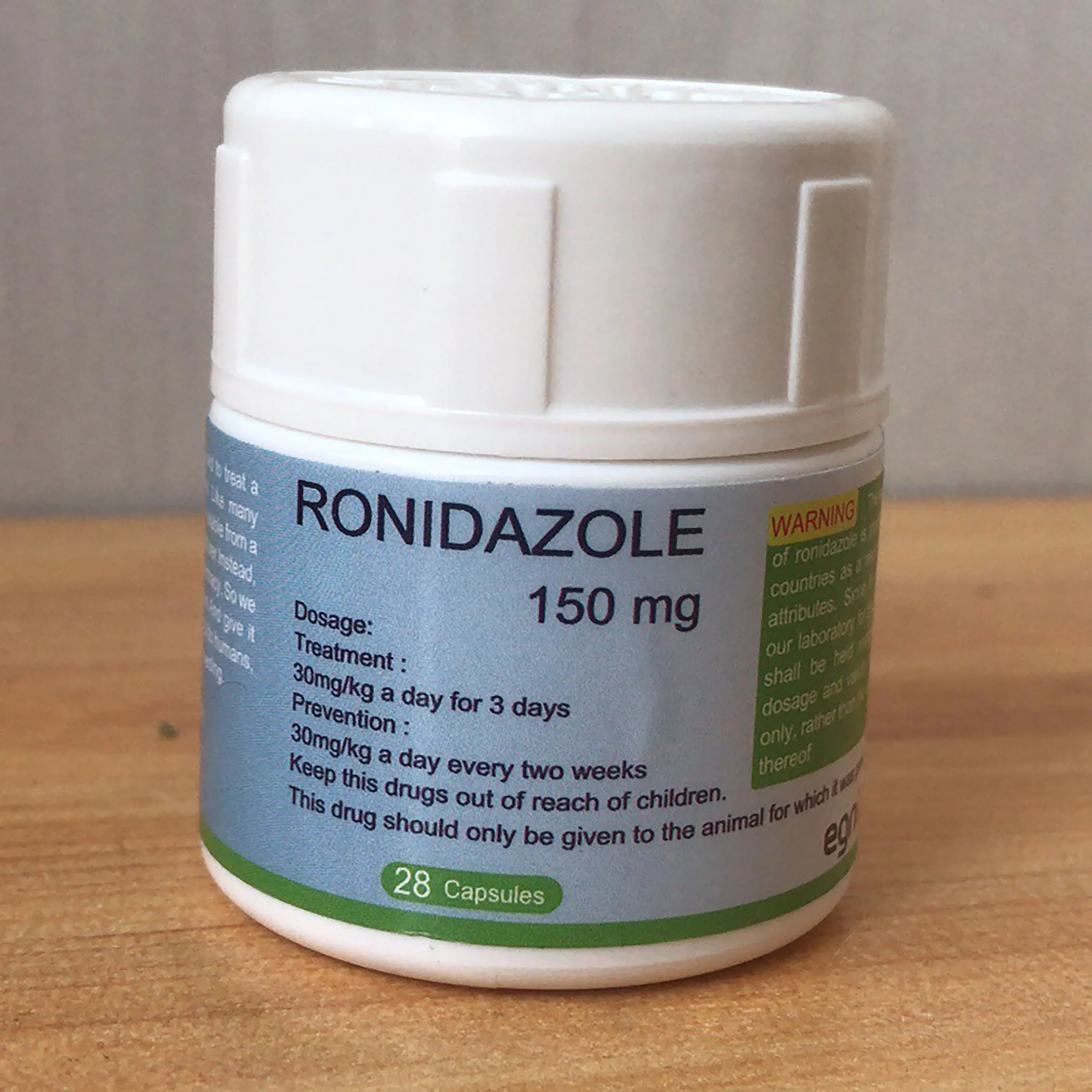 

RONIDA Ronidazole 60mg 150mg Deworm For Cats Giardia 28 Capsules