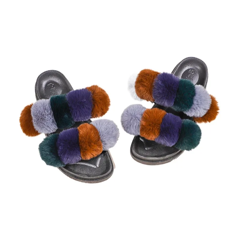

women's fur slippers 2021 summer new fashion, Show as pictures