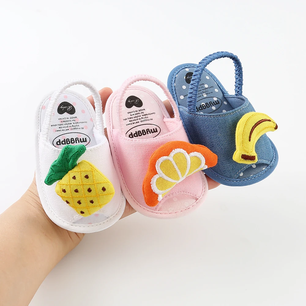 

2020 New style lovely cartoon fruits soft cotton anti-slip baby boy girl sandals shoes, 6 colors