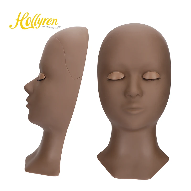 

Lashes Real Skin Training Mannequin Head Lashes Extension with Removable Eyelids Soft-Touch Silicon Practice Head Kit