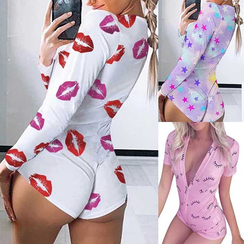 

Adult Bodycon Romper Sleepwear Pajamas Long Sleeve Valentines Heart Onesie Pajama for Women, Cookie onesie