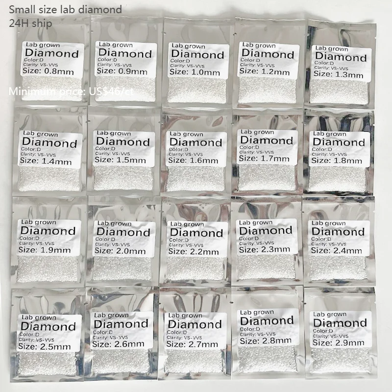 Starsgem HPHT CVD Lab Made Diamond Small Size 0.8-4mm Lab Grown Diamond DEF VS VVS Melee Loose Lab Grown Diamond