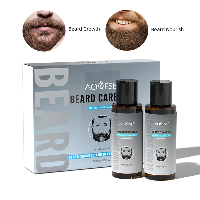 

Factory Hot Selling Cleans Softens Beard Growth Kit Natural Organic Beard Wash Shampoo And Conditioner, Black