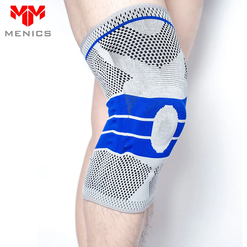 

Running sports silica gel kneepad support volleyball basketball meniscus patella knitting sports safety, Red, blue, dark blue knee support