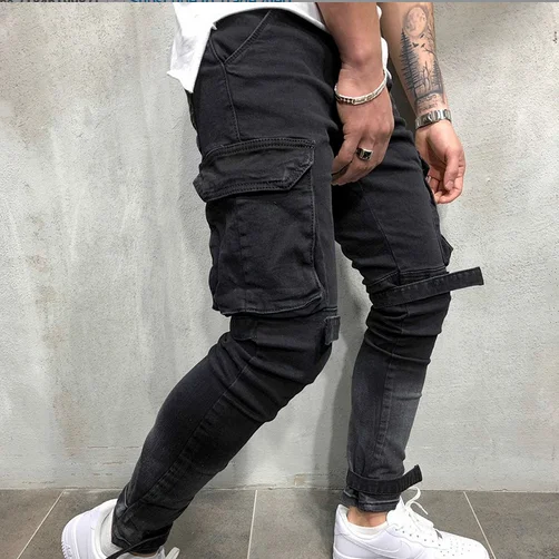 

Wholesale 2019 Fashion Cheap Men Black Denim Pants Jeans Custom Mens Joggers Trousers Pantalon For Homme Vetement Grossistes