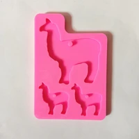 

camel animals shiny keychains mould silicone llama family mold for keychains silicone key ring mold