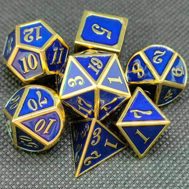 

Professional custom Metal DND Dice Set Polyhedral D10 D6 D20 Dice for Dungeon and Dragon RPG MTG Board Gam