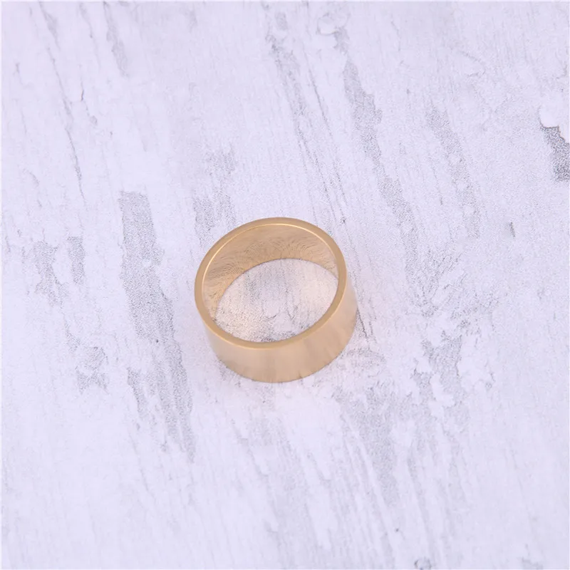 

High End 18K PVD Gold Plated Brushed Band Rings Stainless Steel Women Rings Tarnish Free Jewelry