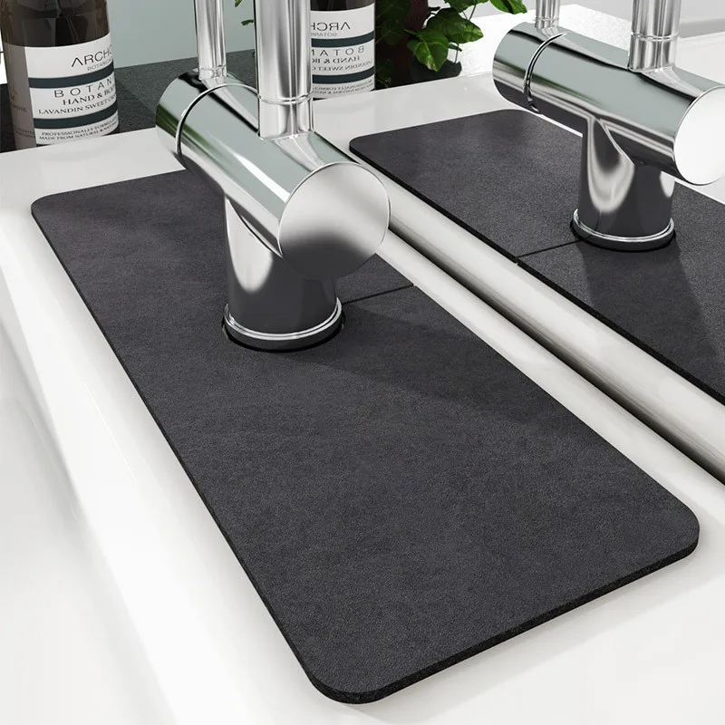 

Factory Custom Faucet Absorbent Mat Dish Drying Mat Behind Faucet Sink Splash Guard Pad Faucet Drip Catcher