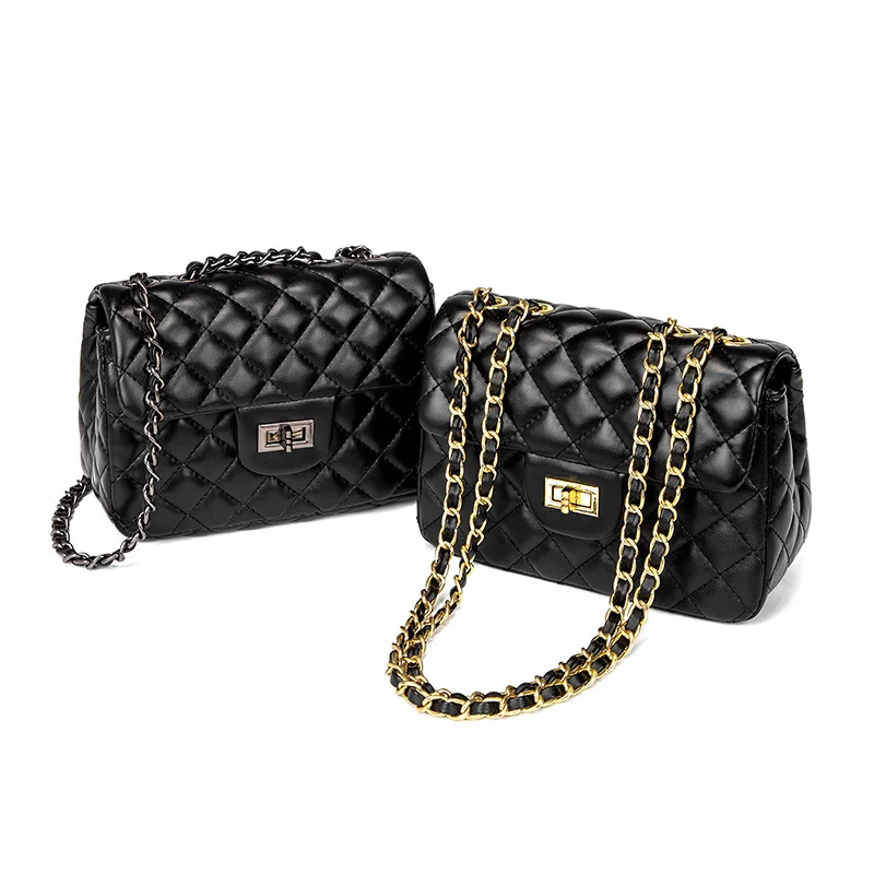 

Women small bags 2021 new fashion rhomboid chain handbag small soft leather one shoulder crossbody bag wholesale