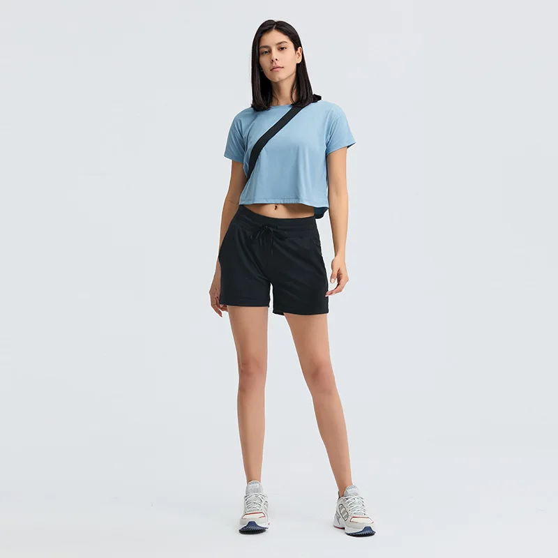 

Sexy Gym Shirts for Women Fitness Wear Exercise Athletic Yoga Crop Top