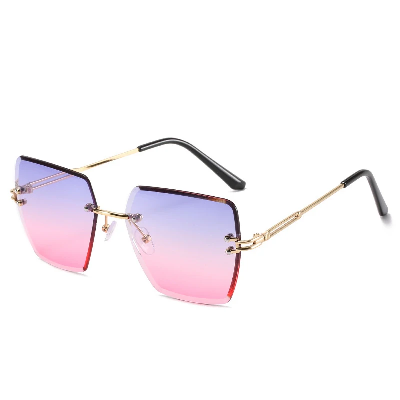 

New Arrivals Sunglasses 2021 Rimless Diamond Cut Irregular Sunglasses Anteojos De Sol