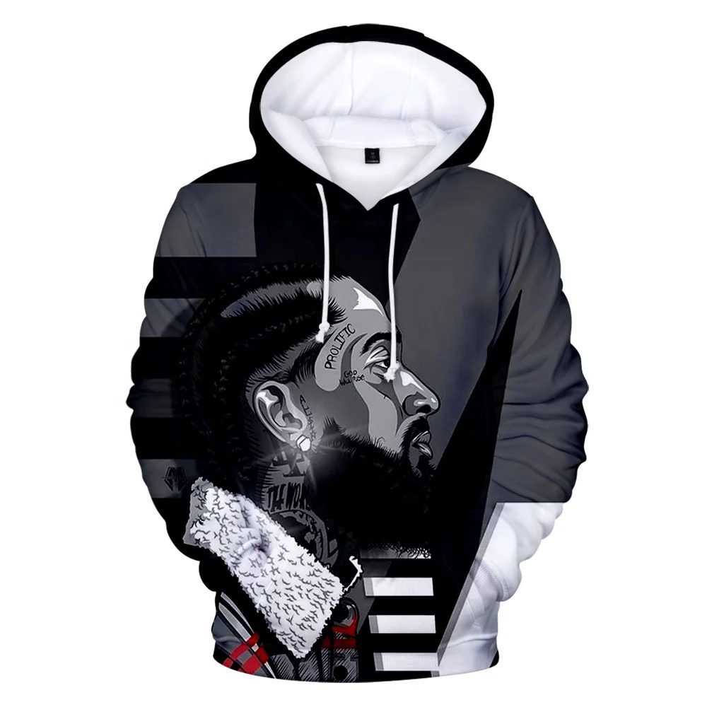 

Nipsey Hussle Hoodies 3D Print Casual Sweatshirts Hot Sale Harajuku Long Sleeve Clothes 2019 Kpop Hooded Tops Plus Size