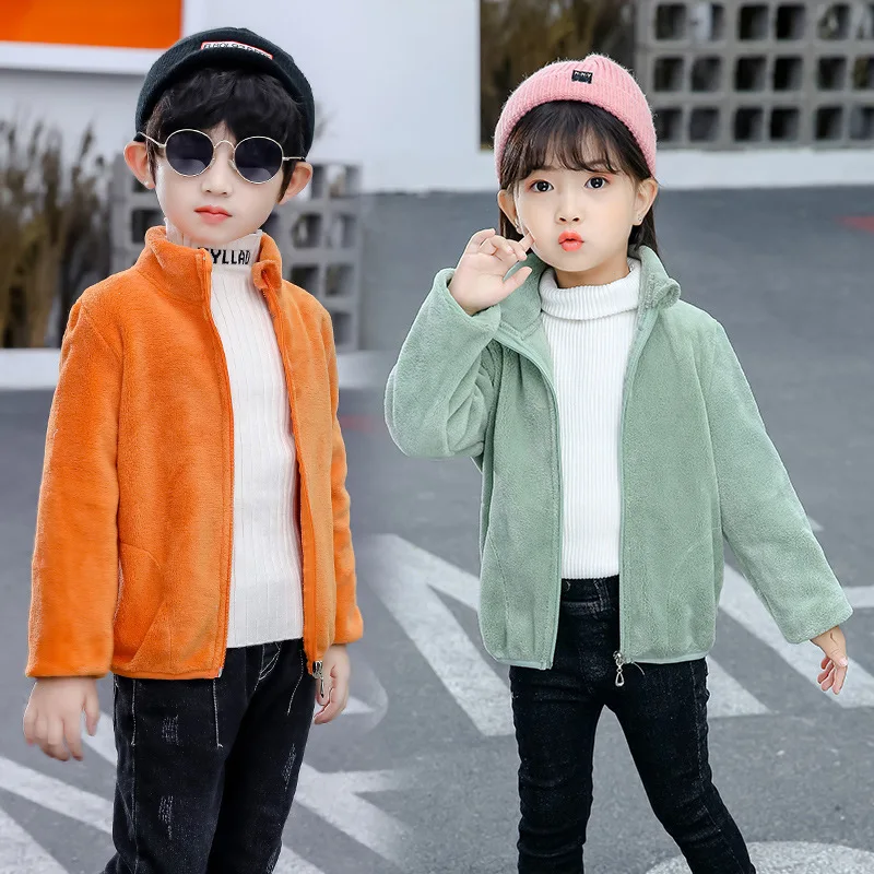 

2021 Children's Autumn New Coral Fleece Jacket for Boys and Girls