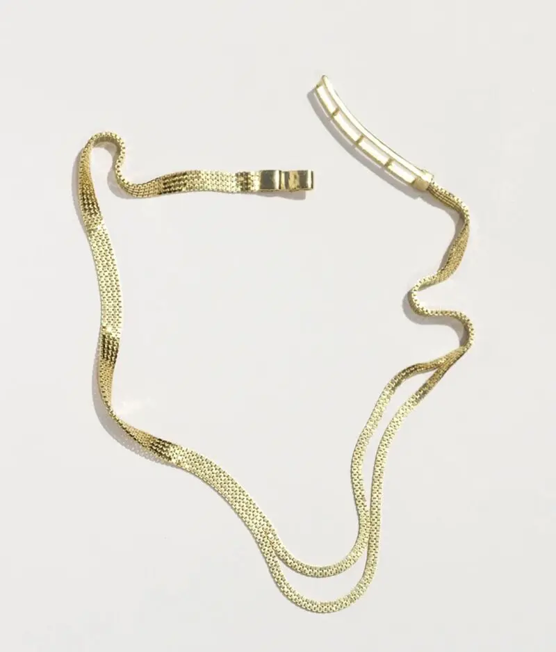 Luxury Dainty Gold Silver Brass Multi Double Layered Box Chains