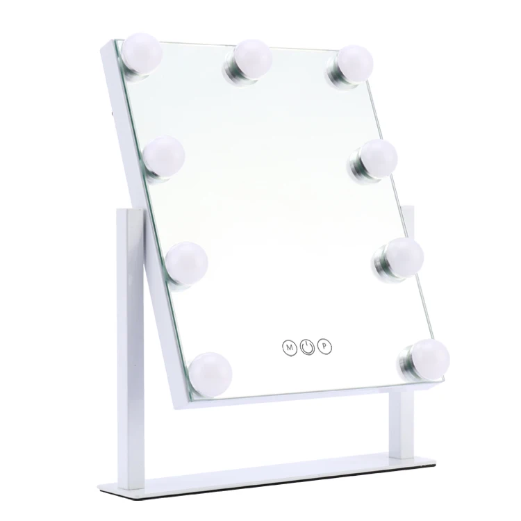 

9 LED Bulbs Large Hollywood Vanity Makeup Mirror with Lights on Dressing Table