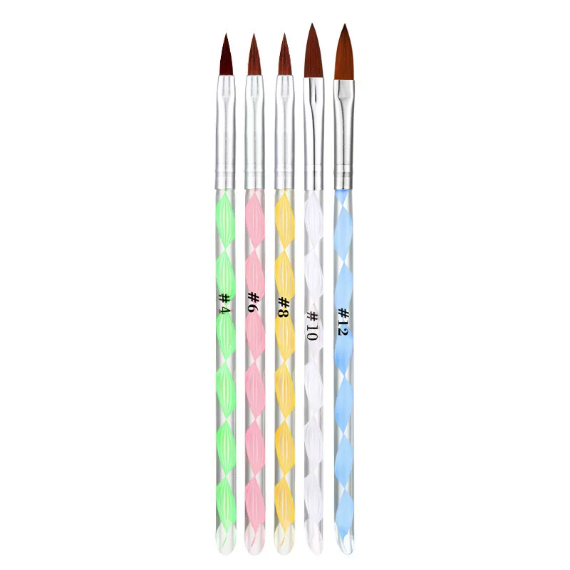

High Quality Gradient Pen Spiral Rods 5 Pcs Nail Art Brushes Set