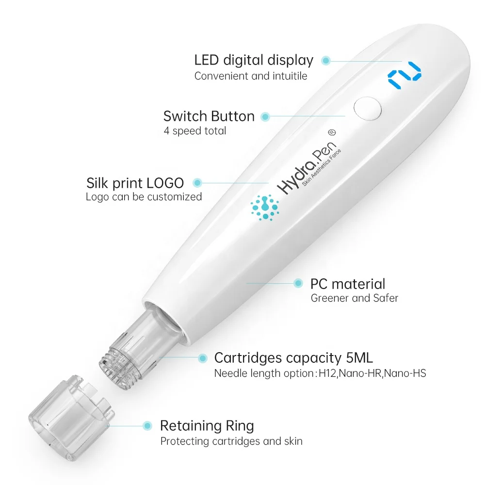 

Hydrapen dr.pen manufacturer 2020 skinpen newest derma cit skin pen rohs ce certification electric derma pen, White