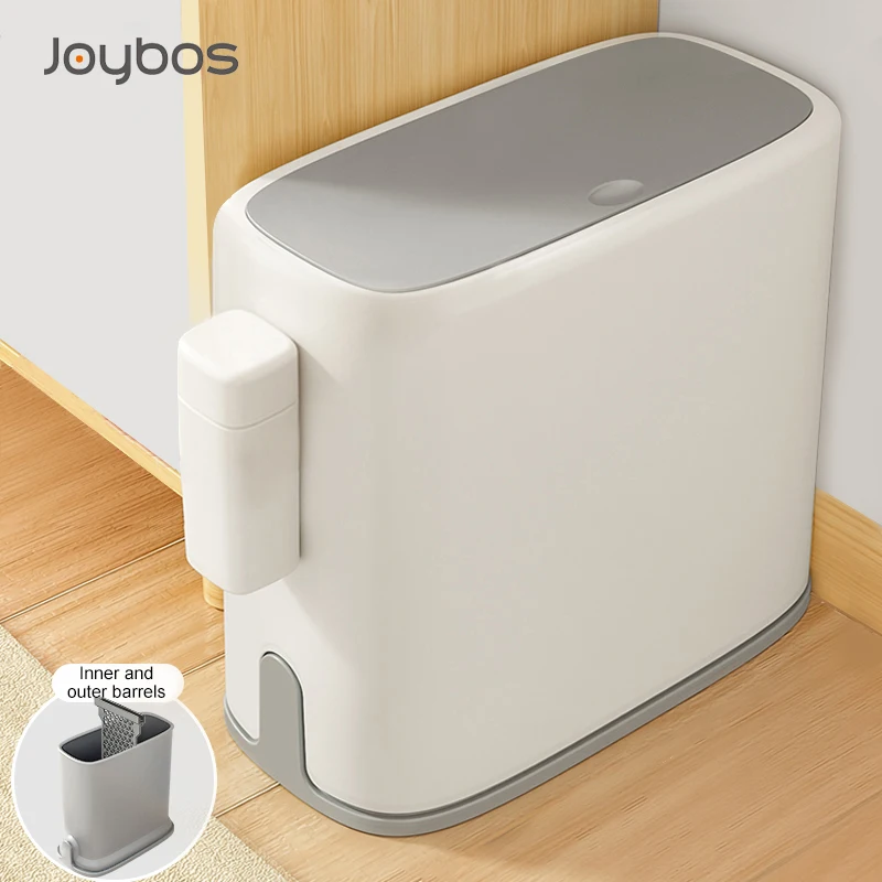 

JOYBOS Bathroom Trash Can Double Layer Toilet Narrow Garbage Bin Press Style Kitchen Bathroom Garbage Bin with Lid Bathroom