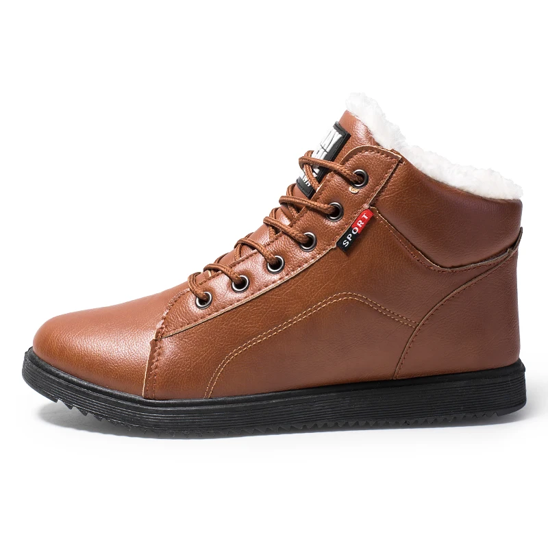 

2020 Fashion Style Men Plush Leather Winter Shoes Boots For Sale