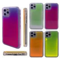 

waterfall luminous NEON sand soft tpu pc quicksand shining liquid glitter mobile phone case covers sparkle colorful for iphone11