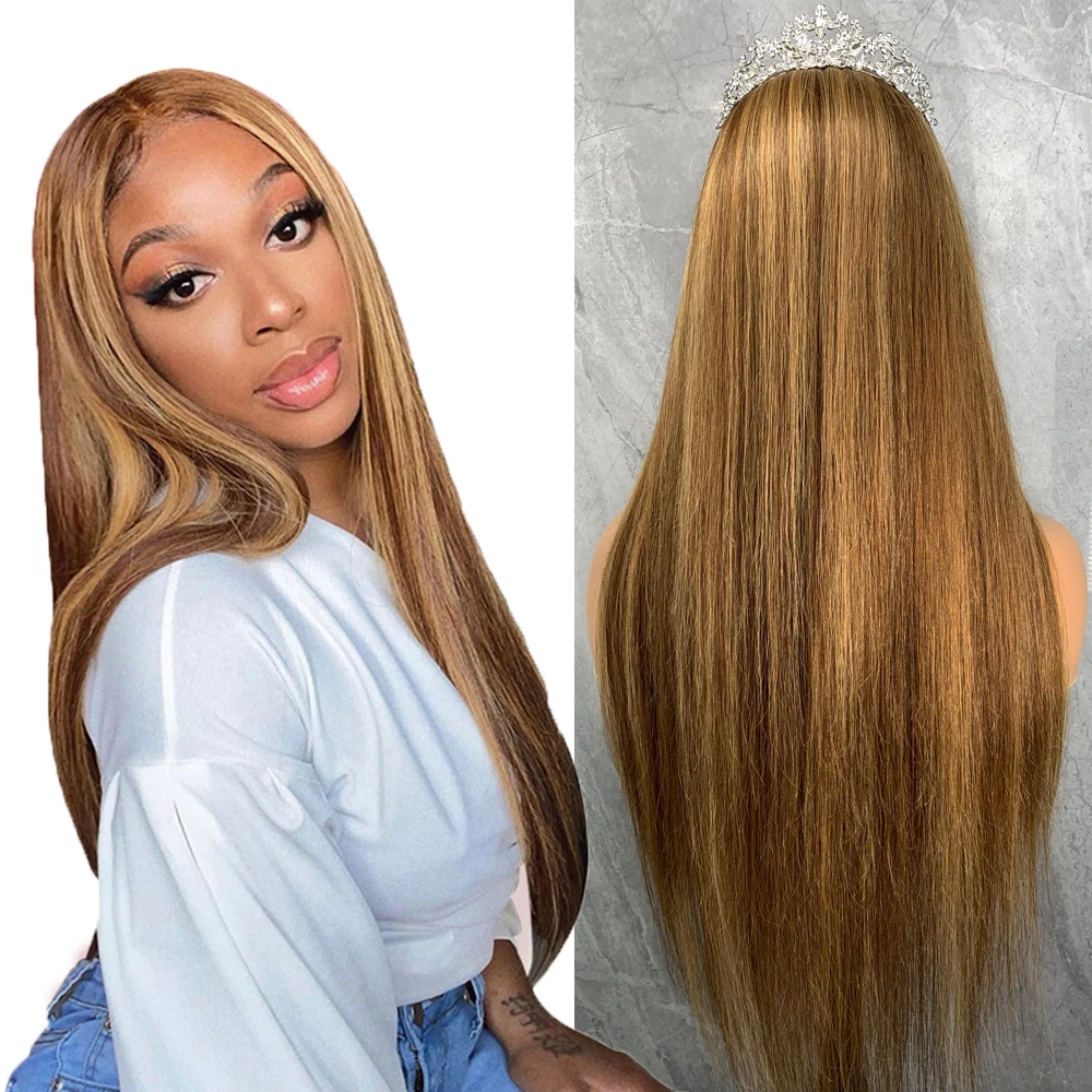 

4/27 Highlight Wig 13x4 Wholesale Cheap 150% 180% Density Hd Full Lace Human Hair Wigs Russian 4/27 Unprocessed Virgin Hair Wig